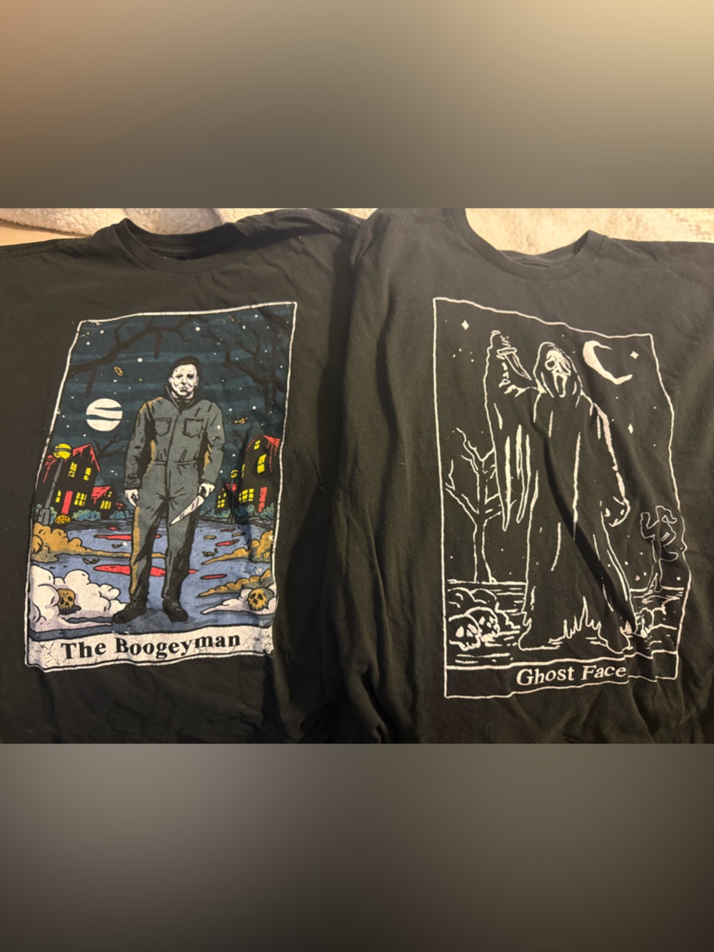 Halloween Graphic Horror T-Shirts with Michael Meyers and 'Ghost Face' Prints XL
